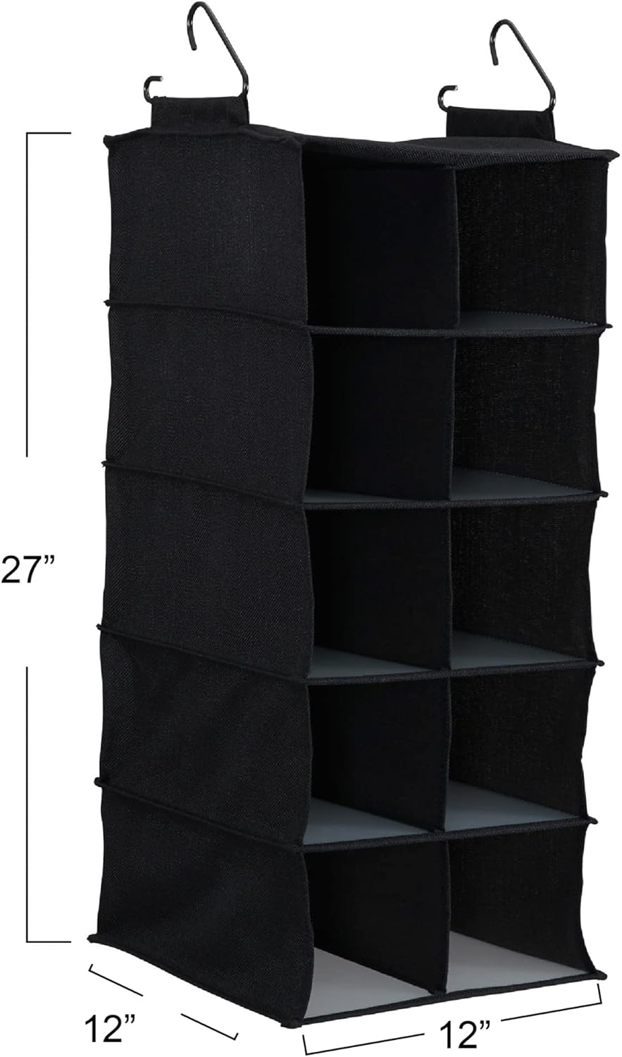 Household Essentials 10 Pocket Hanging Shoe Closet Organizer with Hooks