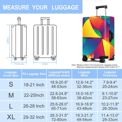 Luggage Cover Washable Suitcase Protector Anti-Scratch,Stretchable Fit for 20-34Inch Luggage Durable Travel Bag Cover with Zipper Closure (Multicolored, XL(fits 32-34Inch suitcase))