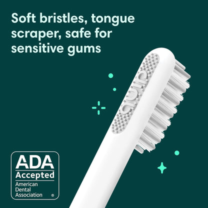 quip Sonic Toothbrush for Adults with Timer - Includes Extra Brush Head and Travel Cover Mount - Electric, Soft Bristle Refill Head, Plastic Handle, 3 Month Battery Life - Travel Toothbrush - Lavender