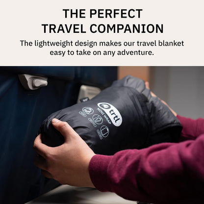 trtl Mini Wrap Compact Travel Blanket - Quilted Insulation - Convenient, Packable Blanket - Comes with Roll-Top Bag - Features a Secure Pocket