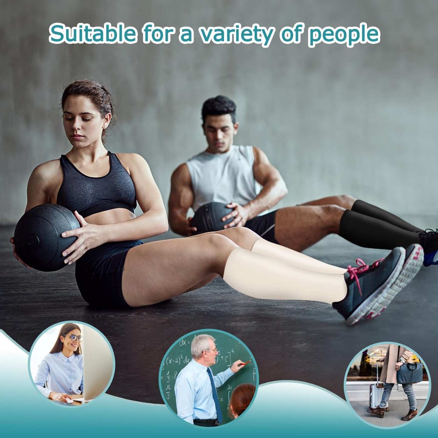 ACTINPUT 8 Pairs Compression Socks for Women & Men,Support Compression Stockings for Medical Running Athletic