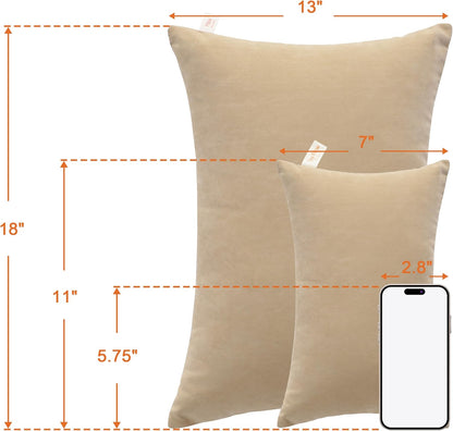 NTBAY Tiny Pillows, Down Alternative 7"x11" Microfiber Mini Pillow for Travel, Pets, Soft Machine Washable Small Pillows for Neck, Wrist, Lumbar and Knee, Light Taupe