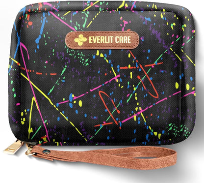 EVERLIT Care Rescue Pack | Family-Friendly First Aid Kit for Kids with 200 Pcs Medical Supplies | Travel-Friendly Compact Storage Bag for Home, Car, Travel, Camping, Adventure (Splatter)