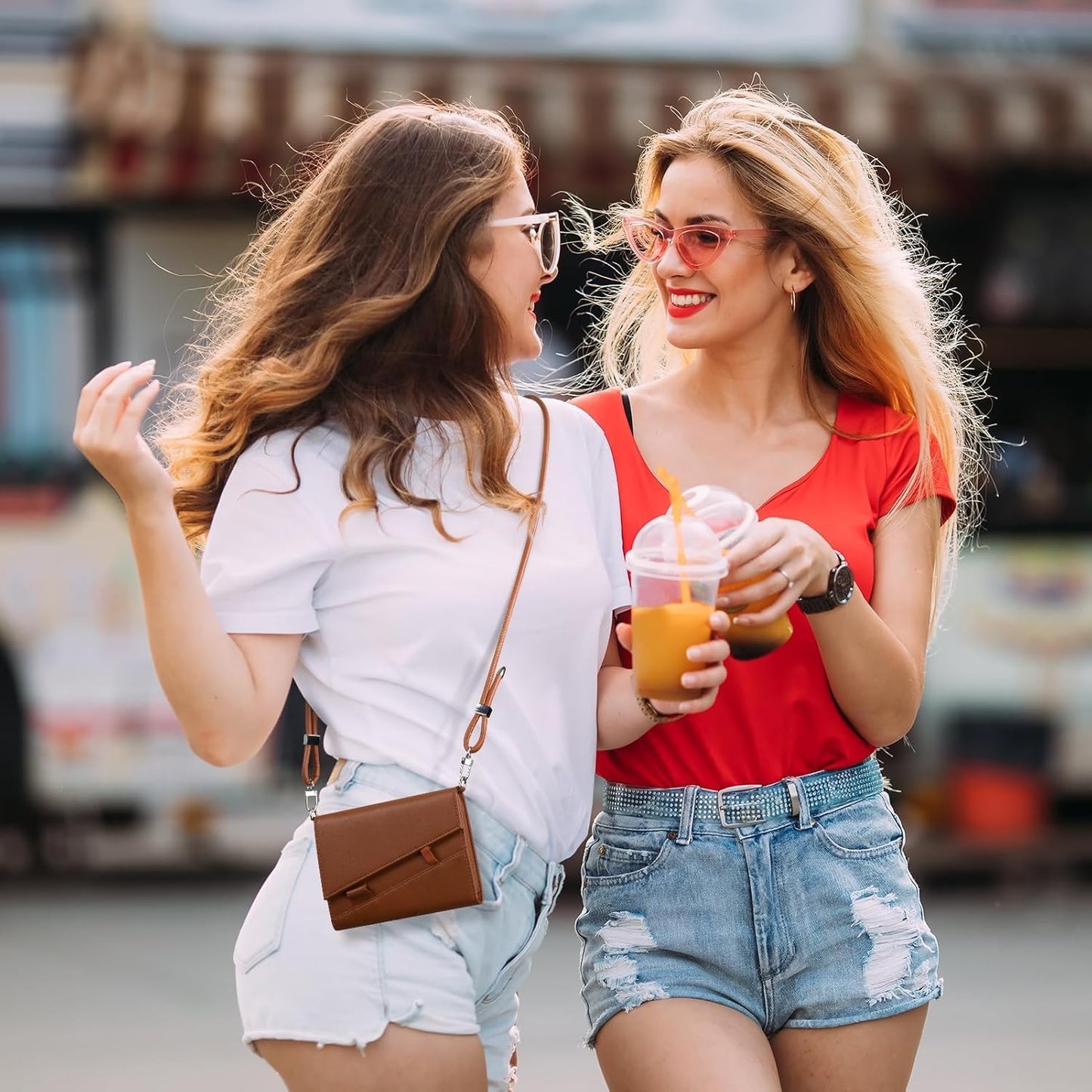 Real Leather Wallet RFID Blocking Passport Holder with Travel Lanyard Document Organizer Brown (Brown)