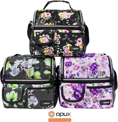 opux Lunch Bag Women Insulated, Adult Lunch Box Cooler, Flower Lunch Box - Image 9