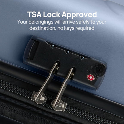 Carry on Luggage 22 X 14 X 9 Airline Approved, 20 Inch Luggage for 3-5 Days Travel, Double Spinner Wheels, 100% Hardshell PC, TSA Lock (03-Shadow (Basic), Checked 26-Inch)