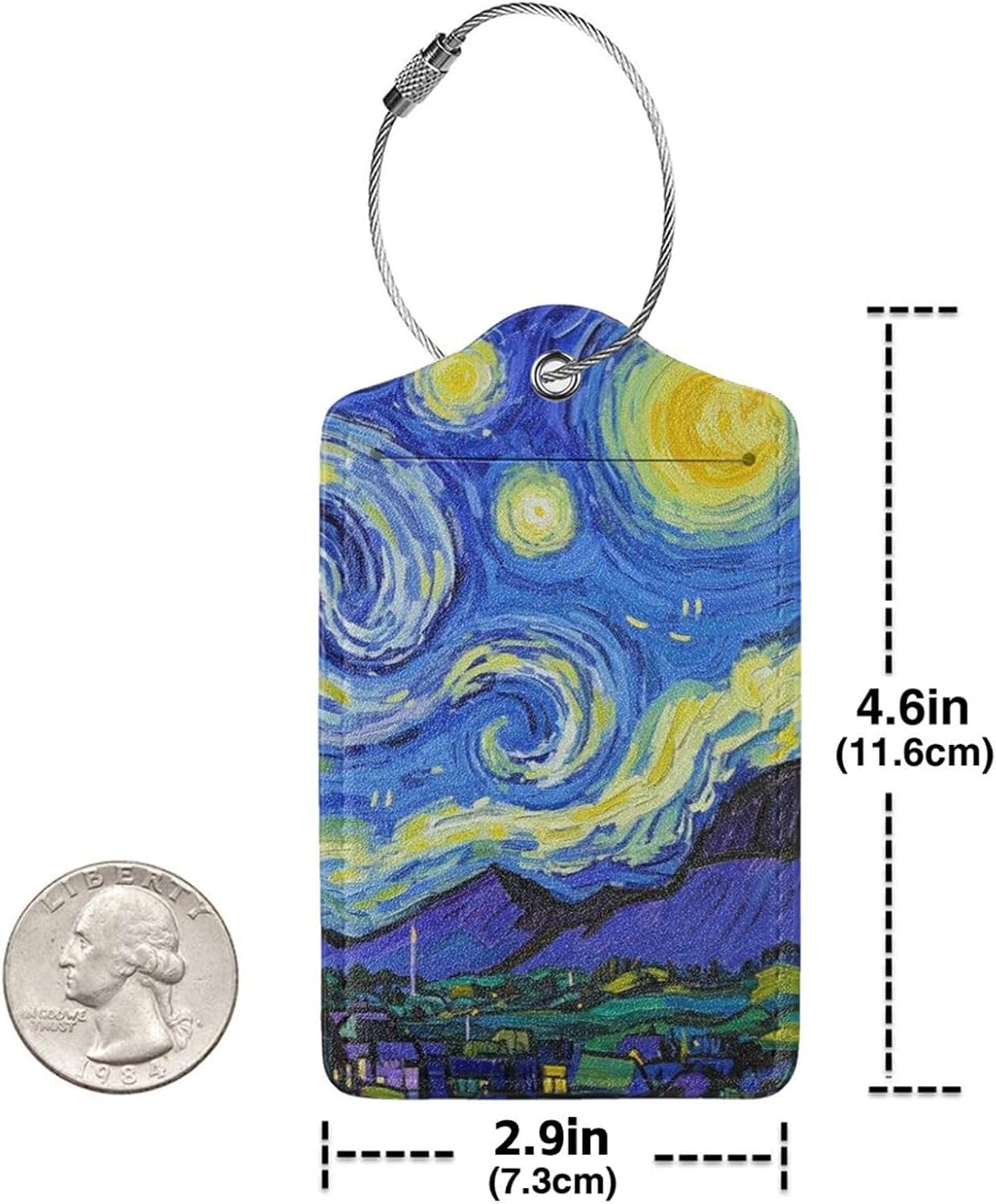 Vincent Van Gogh Starry Sky Night Luggage Cover Washable Suitcase Protector, Luggage Tag Travel Birthday Gifts For Men Women (L 26-28 Inch Luggage)