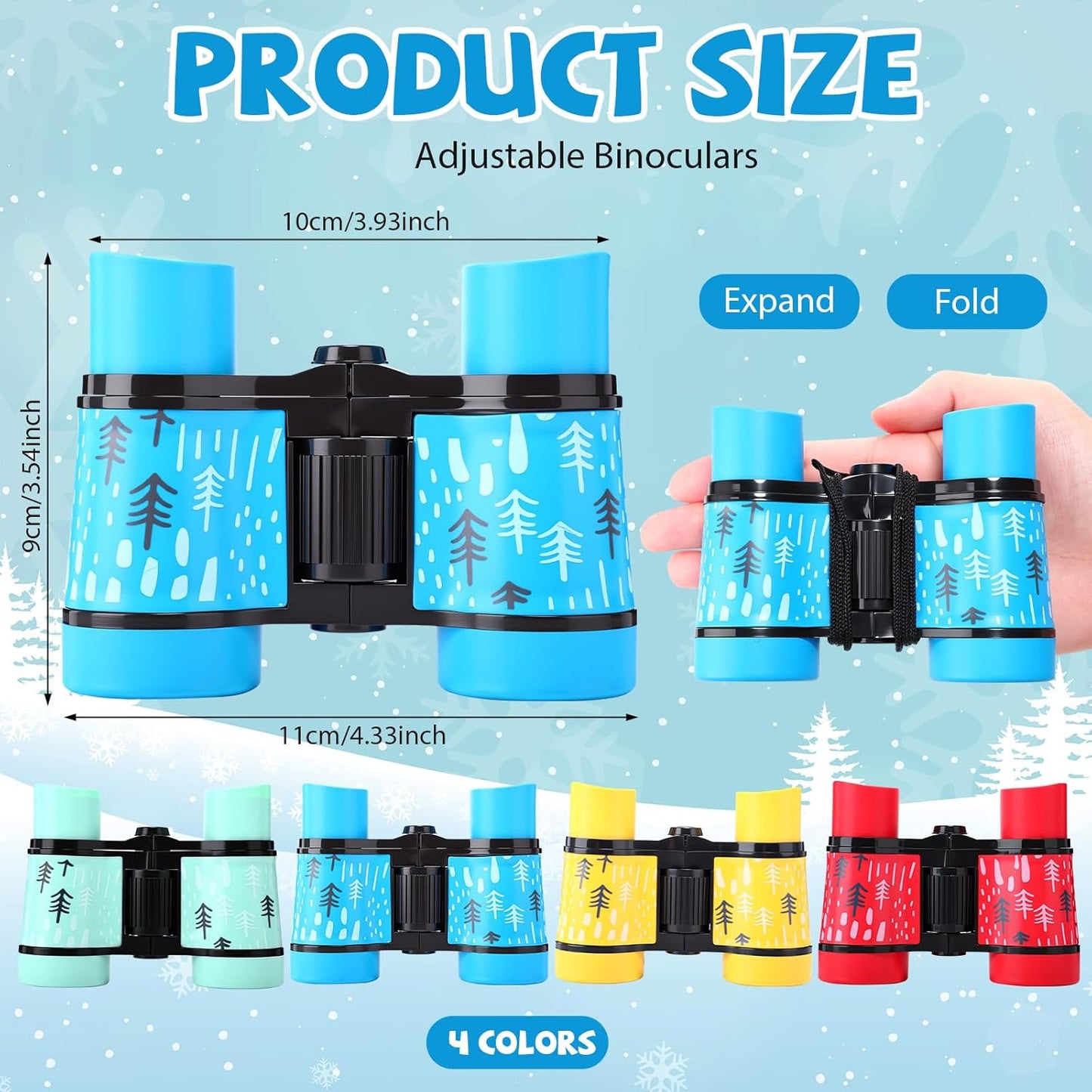 12 Set Binocular Compass Magnifying Glass Set Christmas Birthday Gift Small Telescope Binocular with Whistle Bag for Outdoor Exploring Stocking Stuffer(Mixed Color,Pine)