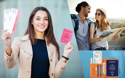 Passport Holder Cover Wallet Travel Essentials RFID Blocking Leather Card Case International Must Haves Travel Accessories for Women Men(101#Black)