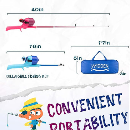 Kids Fishing Pole, Telescopic Fishing Rod, Toddler Collapsible Fishing Rod and - Image 2