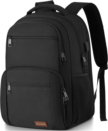 BIKROD Backpack for Men, TSA Travel Backpack, College Backpacks Water Resistant Back Pack with USB Charging Port, Business Anti Theft Durable Computer Bag Gifts Fits 17.3 Inch Laptop, Grey