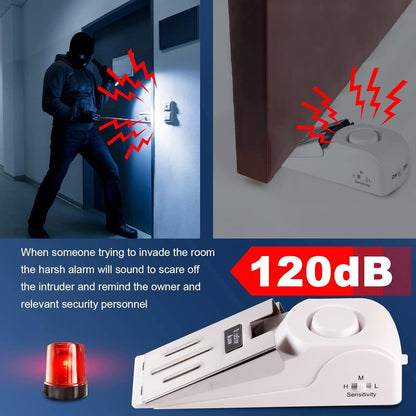 KERUI Upgraded Door Stop Alarm with Portable Door Lock 120 dB Travel Door Stopper Door Wedge Alarm with 3 Levels Sensitivity for Hotel, Home, Apartment
