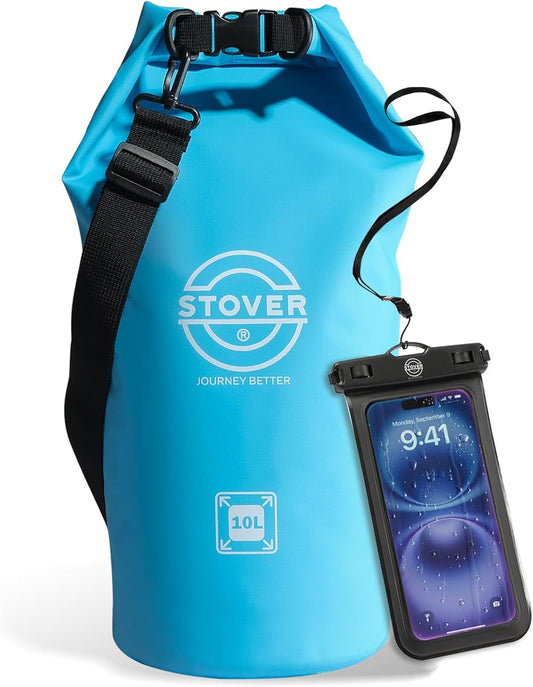 STOVER 5/10/25/30/40/55L Waterproof Backpack- Floating Dry Bag for Kayaking, Travel, Beach, Hiking, & Camping, Men/Women