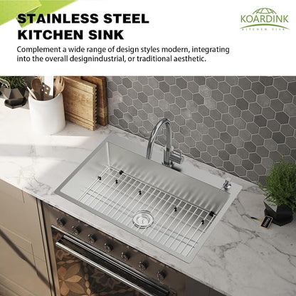 Stainless Steel Drop In 33x22 Inch Kitchen Sink - Image 2