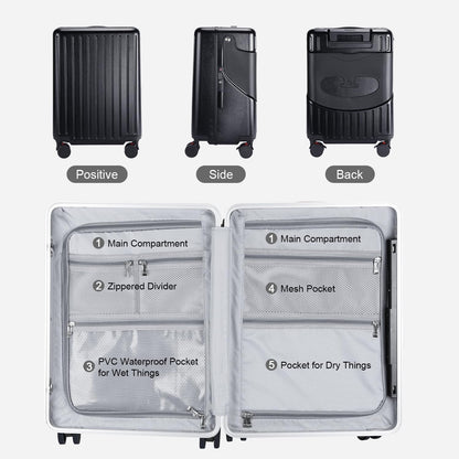 MRPLUM Ride On Luggage with Seat for Kids&Adults with Seat Belt,Hard Shell Lightweight Rolling Spinner Wheels Travel Luggage with TSA Lock,20 inch,Black