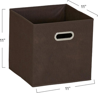 Household Essentials, Brown 6 Pack Fabric Storage Bins with Handle