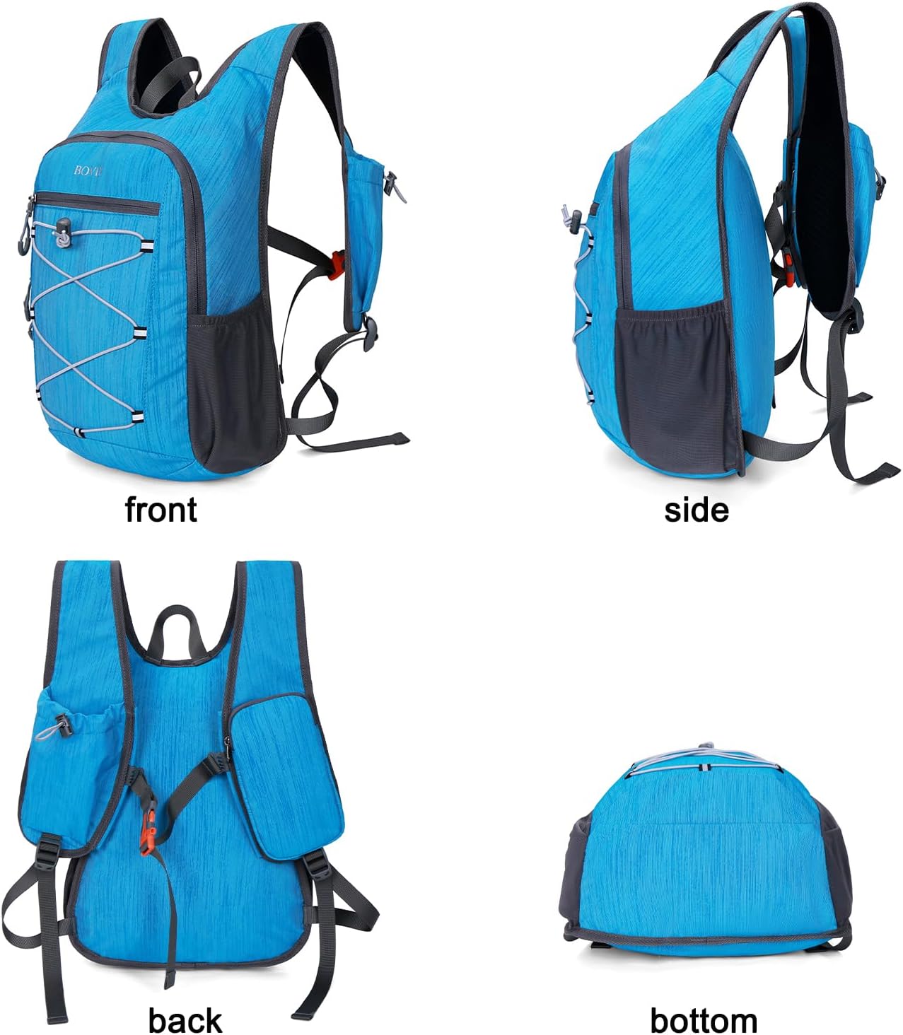 BOVIP 20L Hiking Backpack Lightweight Packable Hiking Daypack Small Travel Outdoor Foldable Shoulder Bag Blue