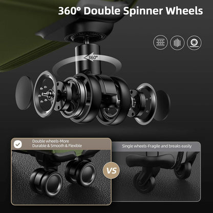 SHOWKOO Luggage Sets 3 Piece Softside Expandable Lightweight Durable Suitcase Sets Double Spinner Wheels TSA Lock Olive Green (20in/24in/28in)