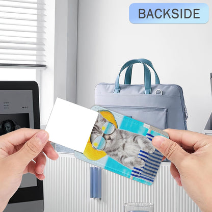 Luggage Tags for Suitcase,Cat Dog Sunglasses Beach Luggage Tags of Set 2 Leather Identifiers Privacy Cover with Stainless Steel Loop for Women Men Travel Bag Suitcase