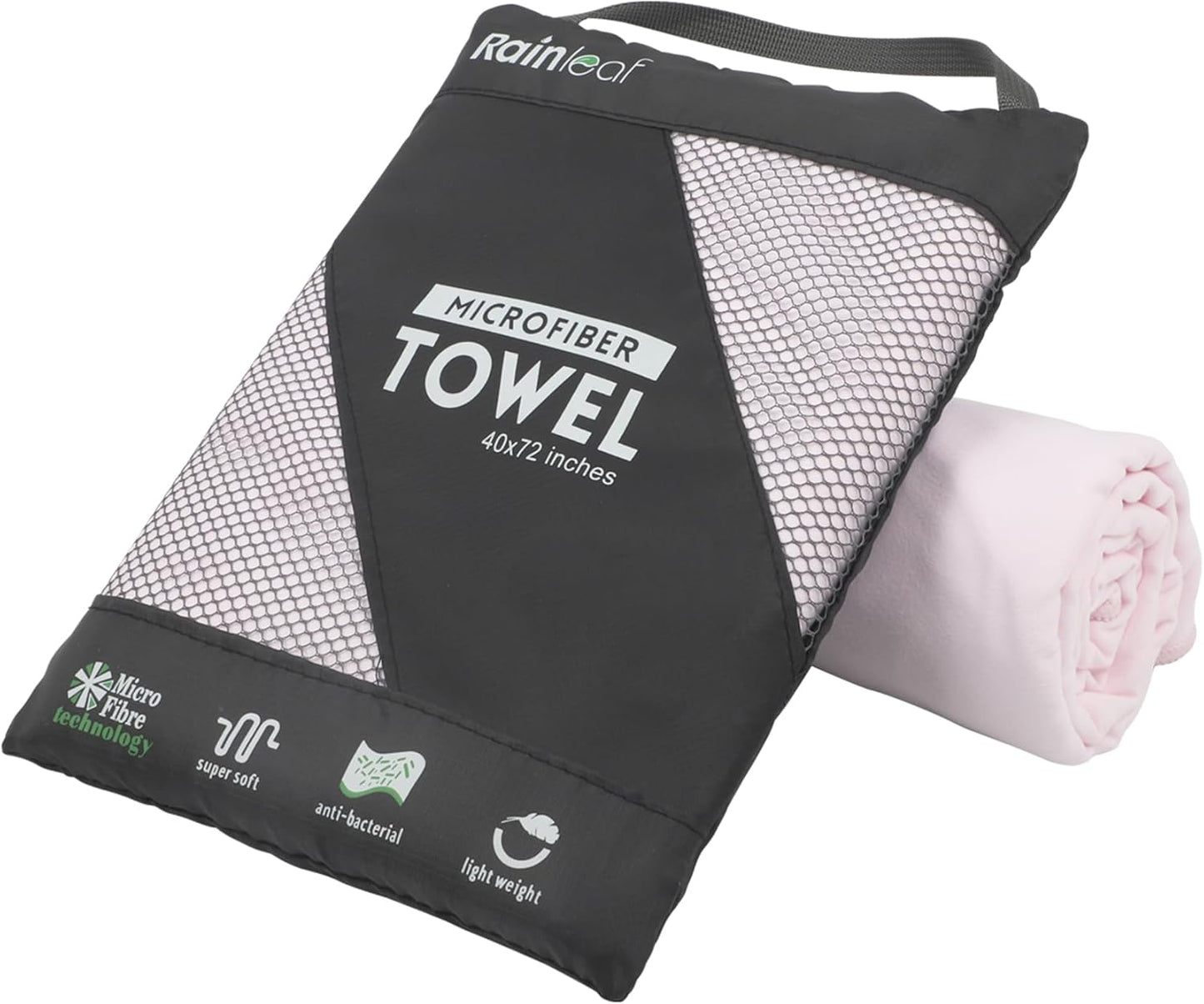 Rainleaf Microfiber Towel Perfect Travel & Gym & Camping Towel. Quick Dry - Super Absorbent - Ultra Compact - Lightweight. Suitable for Trip, Beach, Shower, Backpacking, Pool