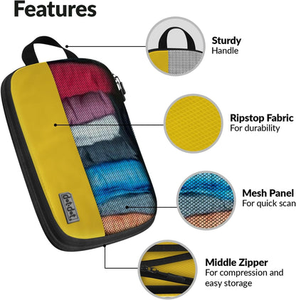 Large Compression Packing Cubes for Travel - 5 Pcs set of Packing Cubes Compression, Carry on Suitcase Organizer Bags - Travel Cubes Organizer Bags for Luggage