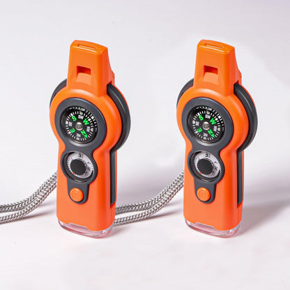 Emergency Survival Function Whistle, Outdoor Multifunctional Tool Safety Whistle with Lanyard, Ideal for Kayaking, Boating, Hiking, Camping, Climbing, Hunting, Fishing, Rescue Signaling