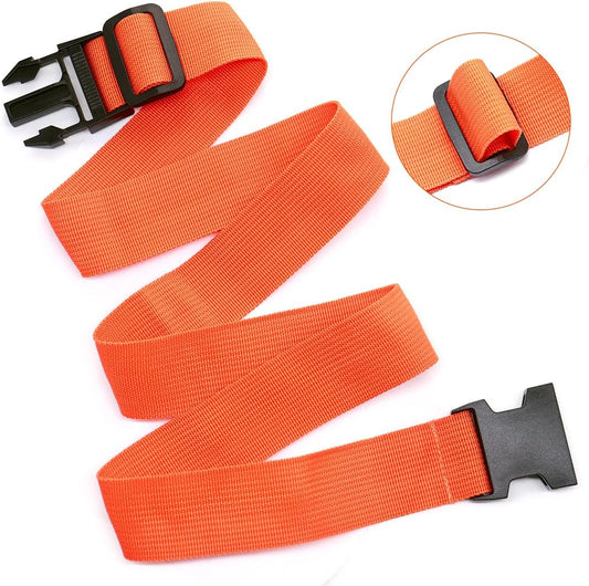 4Pack Luggage Straps Add Bag Luggage Straps to Connect Two Suitcases, Adjustable Luggage Belt Connector for Carry On, Travel Attachment Accessories for Connect Your 3 Luggages, Orange