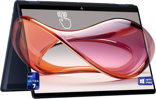 HP OmniBook X Flip 2-in-1 Copilot+ Laptop, Intel Ultra 7-256V, 16 GB LPDDR5x RAM, 1 TB PCIe SSD, 14" 2K (1920x1200) Touchscreen, Intel Arc 140V, Backlit Keyboard, W11 Pro, Atmospheric Blue