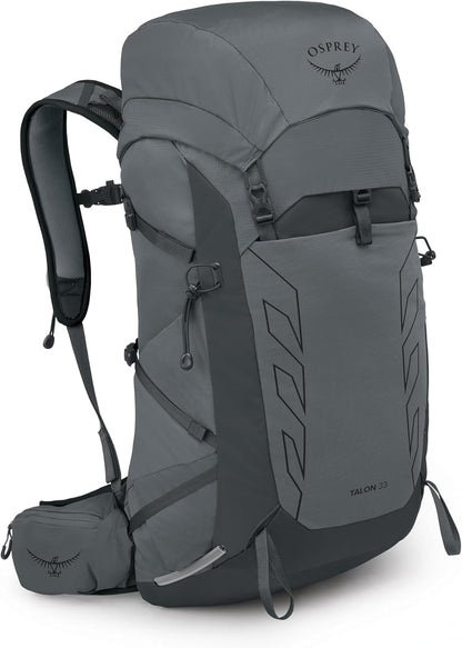 Osprey Talon 33L Men's Lightweight Hiking Backpack with Hipbelt, Phantom Grey/Dark Charcoal