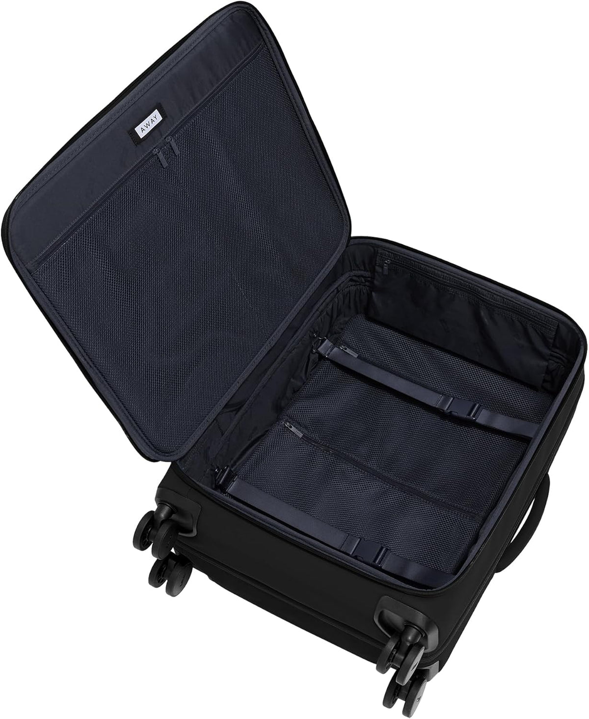 Away Softside Medium Checked Suitcase, 26 Inch Lightweight, Expandable Luggage For Men & Women, Durable Nylon Exterior, TSA Approved Lock, Idea1 For Trips 1-2 Weeks, Jet Black
