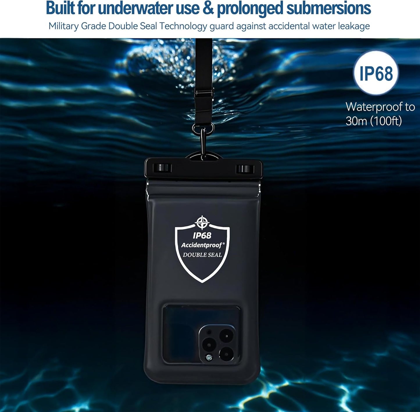 AiRunTech Floating Waterproof Phone Pouch,Waterproof Phone Case with Lanyard Protector for iPhone 16 15 14 13 12 Pro Max,Waterproof Cellphone Bag Beach Cruise Ship Essentials Vacation Accessories