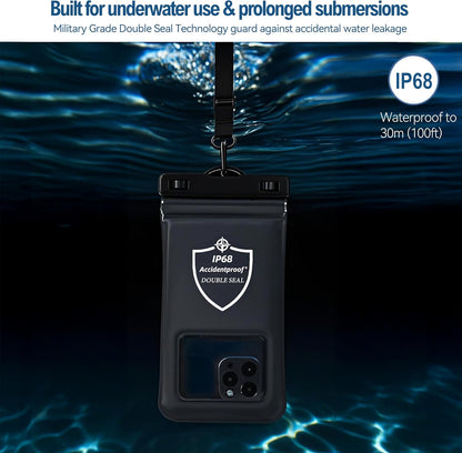 AiRunTech Floating Waterproof Phone Pouch,Waterproof Phone Case with Lanyard Protector for iPhone 16 15 14 13 12 Pro Max,Waterproof Cellphone Bag Beach Cruise Ship Essentials Vacation Accessories