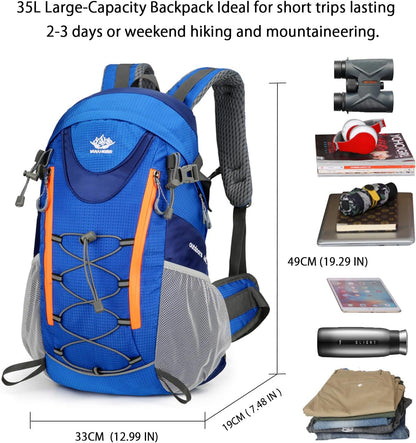 35L Hiking Backpack, Camping Backpack for Adventures, Blue