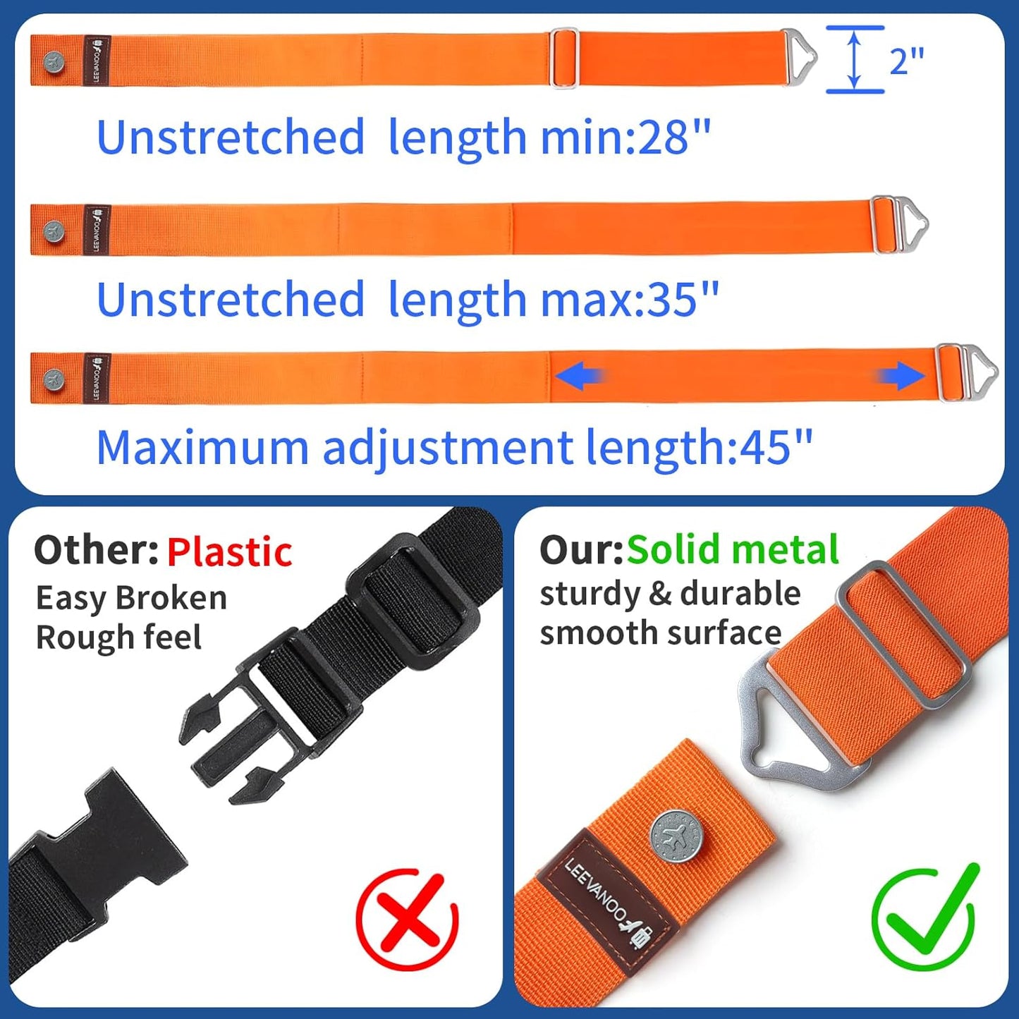 Luggage Straps for Suitcases Add a Bag Luggage Strap,2-in-1 Travel Belt for Luggage Straps Travel Belt Over Handle for Carry On Bag Adjustable Suitcase Belts Airport Travel Accessories Orange