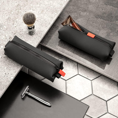 TOOLETRIES The Koby Mini Dopp Bag - Silicone Toiletry Organizer, Bathroom Travel Bag - Features Heavy-Duty Zipper, Leak Resistance, Easy to Clean - Charcoal