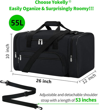Sports Duffel Bag 26 Inch Travel Gym Duffle - Black