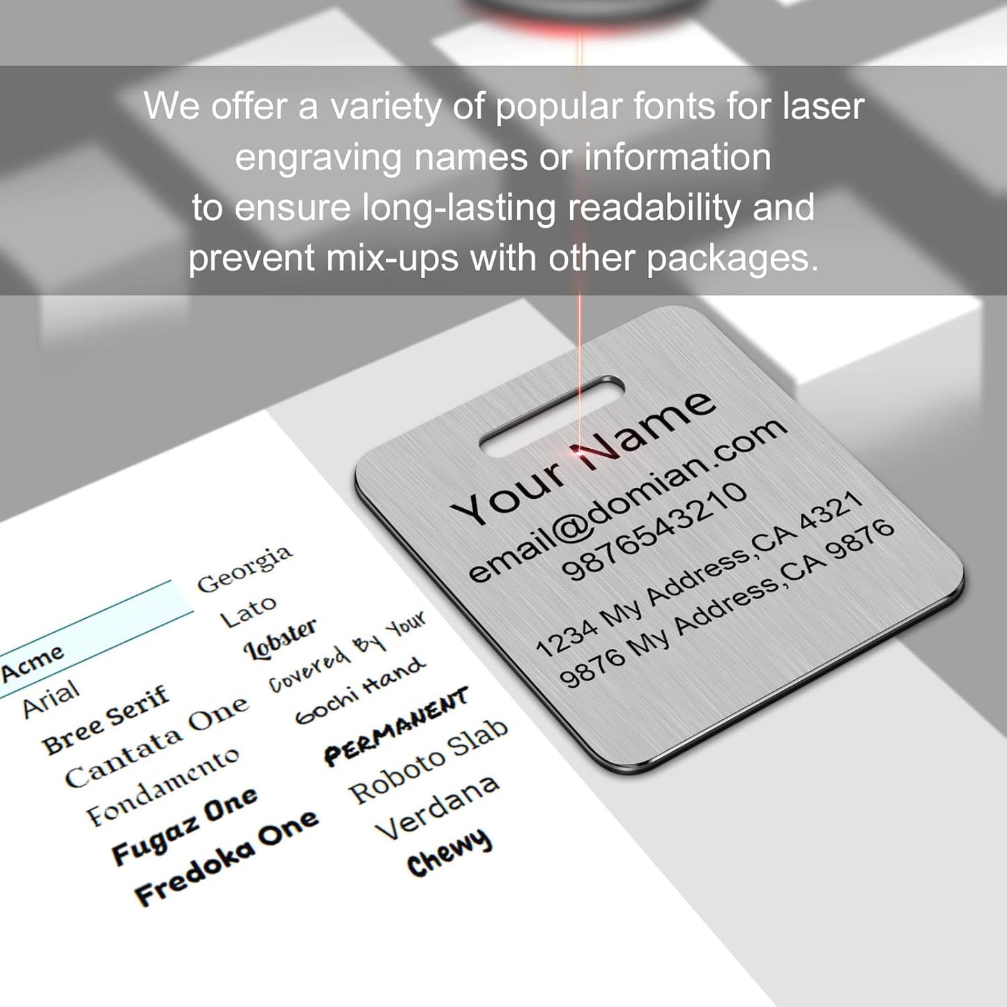 Stainless Steel Personalized Luggage Tags for Suitcases - Custom Name ID Travel Tags for Luggage, Backpacks and Bags - Metal Travel Essentials Accessories for Kids, Women and Men - Bulk Set (2 Pack)