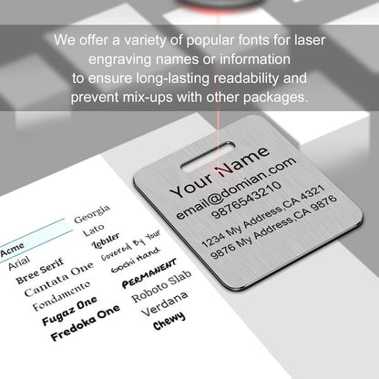 Stainless Steel Personalized Luggage Tags for Suitcases - Custom Name ID Travel Tags for Luggage, Backpacks and Bags - Metal Travel Essentials Accessories for Kids, Women and Men - Bulk Set (3 Pack)