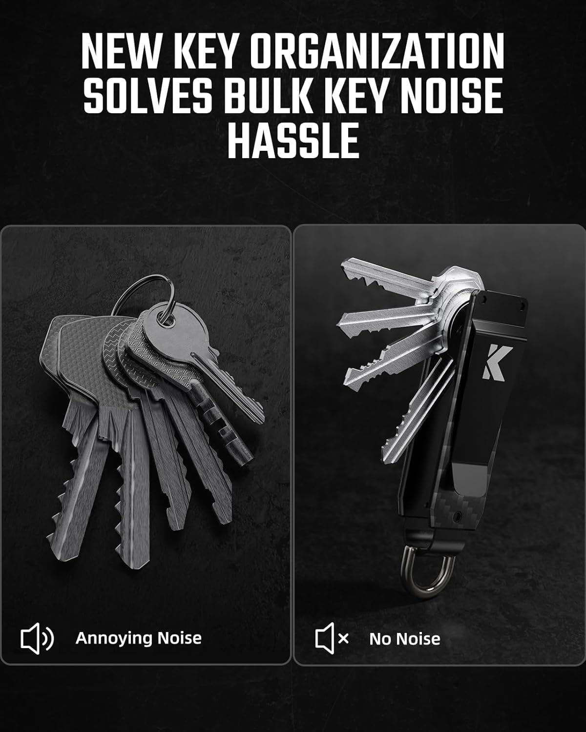 Key Organizer for Men Compact Key Holder Minimalist Key Case Metal Key Chain Key Holder for Keychain Secures 2-5 Keys