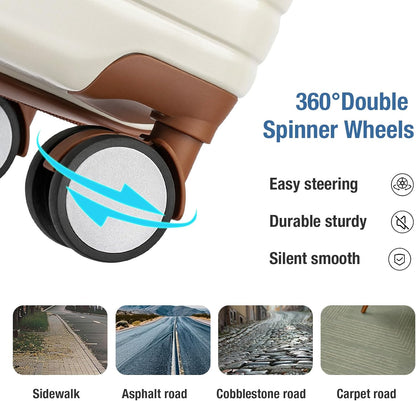 KYME Carry On Luggage 22x14x9 Airline Approved with TSA Lock Hard Shell Carry On Suitcase Lightweight Suitcases with Wheels Small Luggage for Men Women,Carry-On 20 Inch,Beige