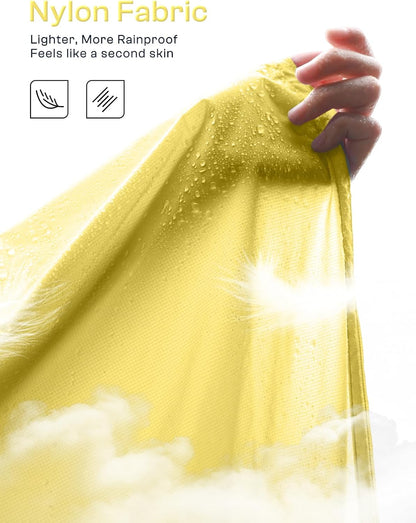 SaphiRose Extra Thick Hooded Rain Poncho Double Layer Waterproof Raincoat Jacket for Men Women Adults