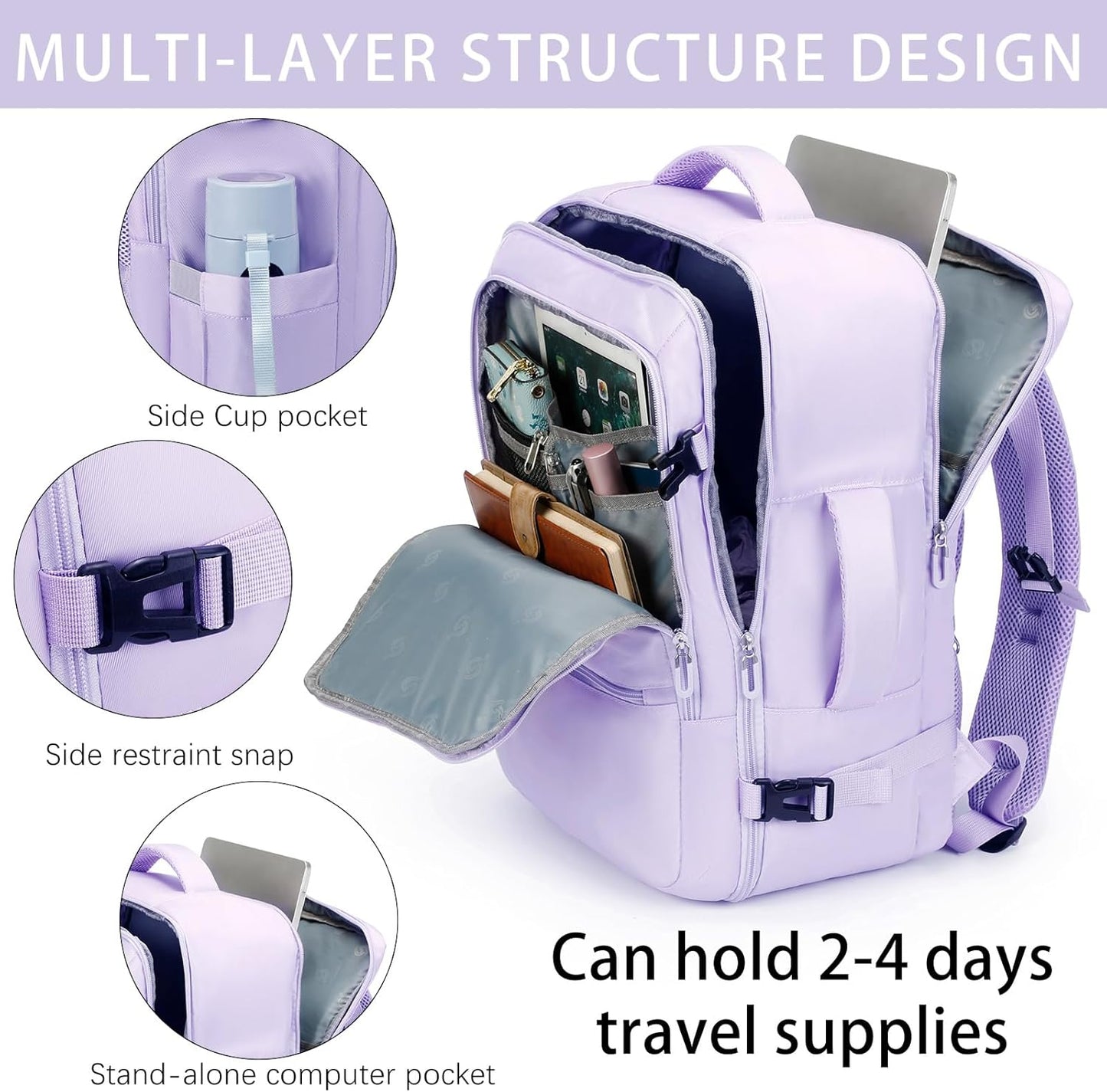 Sowaovut Travel Laptop Backpack, Extra Large High School College Backpacks Flight Approved Daypack, Business Bag Fit 17.3 inch Laptop