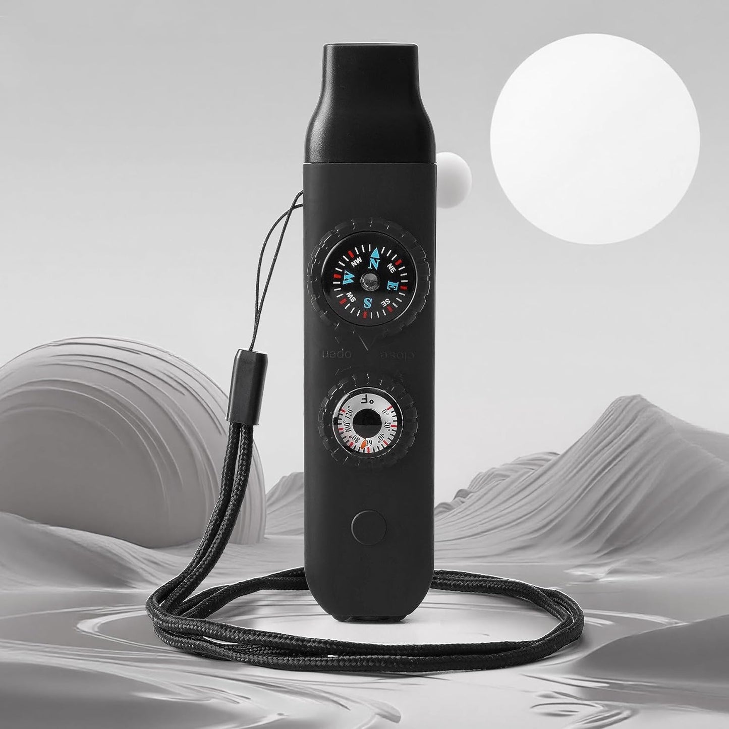 Multifunctional Survival Emergency Whistle for Kids with Compass Hiking Survival, Thermometer & Neck Lanyard | Emergency Safety Gear for Hiking, Camping, Kayaking, Boating, Climbing