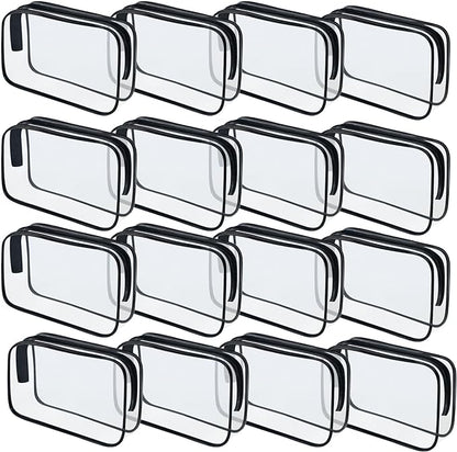 16 Pieces Clear Makeup Bags Bulk, TSA Approved Toiletry Bag by YedsIntu