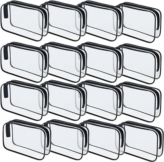 16 Pieces Clear Makeup Bags Bulk, TSA Approved Toiletry Bag by YedsIntu