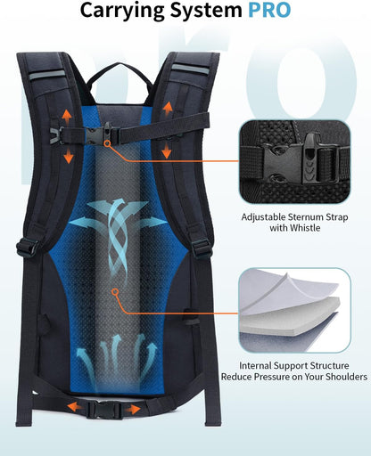 ECOHUB Small Hiking Backpack for Men Women, 20L Lightweight Travel Backpacks Water Resistant Camping Cycling Hiking Daypack