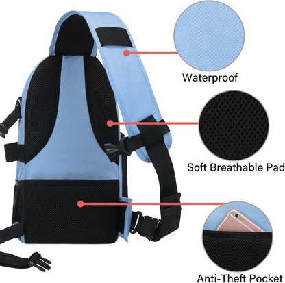 MOSISO Camera Sling Bag, DSLR/SLR/Mirrorless Camera Backpack Case Shockproof Photography Backpack with Tripod Holder & Removable Modular Inserts Compatible with Canon/Nikon/Sony/Fuji