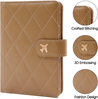 Melsbrinna Premium Leather Passport Holder Covers Case, Waterproof Rfid Blocking Travel Wallet Passport Holder with Pen Holder, Cute Passport Book for Women/Men