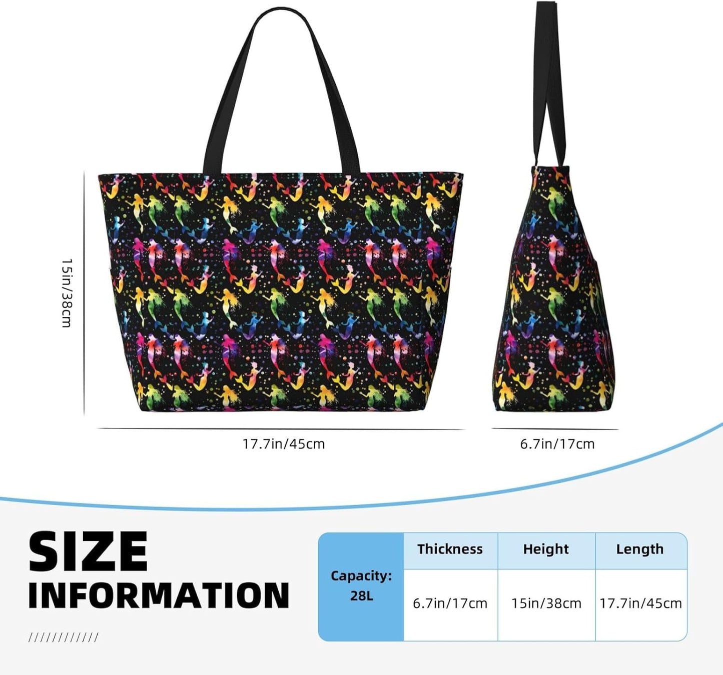 Beach Bag for Women Beach Tote Bag Waterproof Sandproof Large Bags with Zipper Big Capacity for Vacation Travel