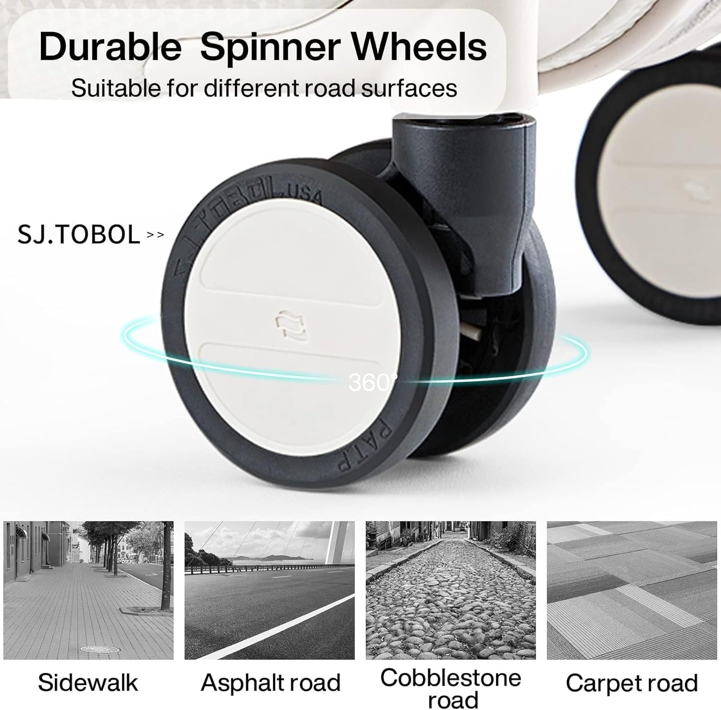 Hanke 20 Inch Carry On Luggage 22x14x9 Airline Approved Lightweight PC Hard Shell Suitcases with Wheels Travel Luggage Rolling Suitcase Travel Luggage Bag Christmas Gifts for Birthday(Ivory White)